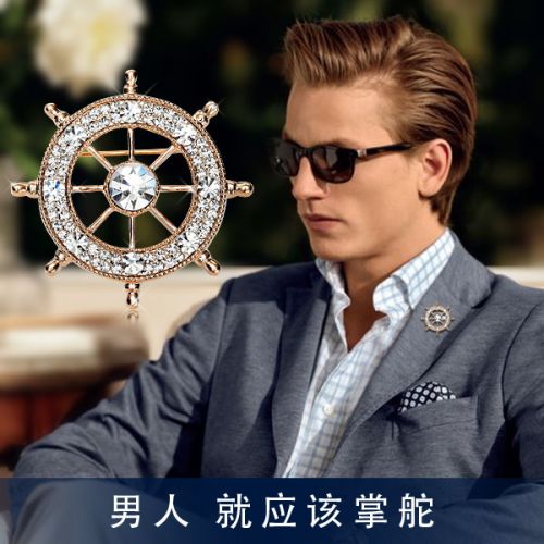 Broche homme OKAJEWELRY en Alliage argent et plaqué or - Ref 1174770