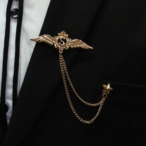 Broche homme en Alliage argent et plaqué or - Ref 1174972