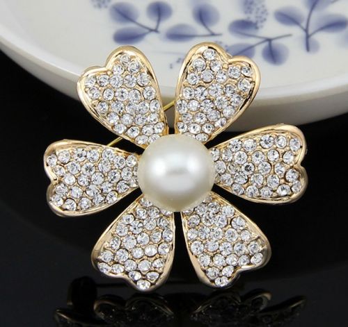 Broche femme YABEI en Alliage argent et plaqué or - Ref 1175088