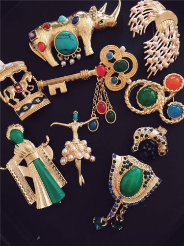 Broche Lovers en Alliage argent et plaqué or - Ref 1175222