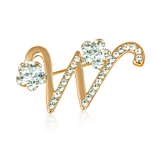 Broche Lovers en Alliage argent et plaqué or - Ref 1175254