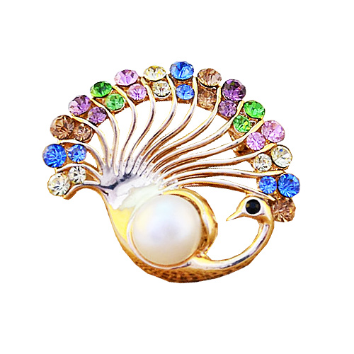 Broche femme YABEI en Alliage argent et plaqué or - Ref 1175462
