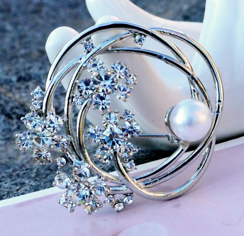 Broche femme YABEI en Alliage argent et plaqué or - Ref 1175465