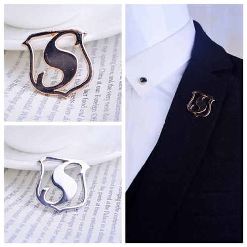 Broche homme en Alliage argent et plaqué or - Ref 1175476
