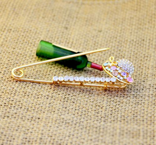 Broche femme en Alliage argent et plaqué or - Ref 1175553