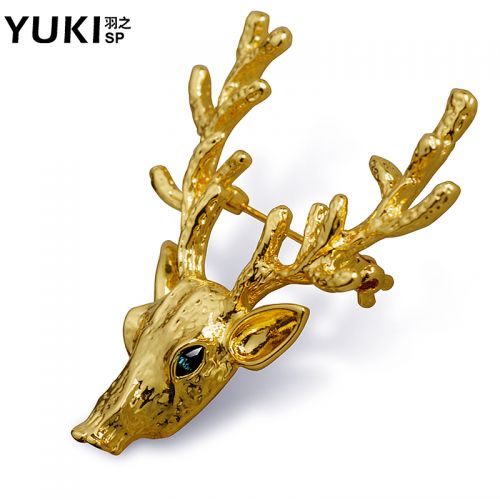 Broche homme YUKI en Alliage argent et plaqué or - Ref 1175686