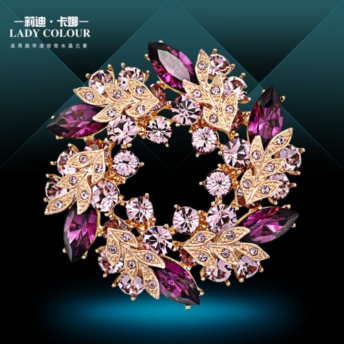 Broche femme LADY COLOUR en cristal autrichien - Ref 1176036