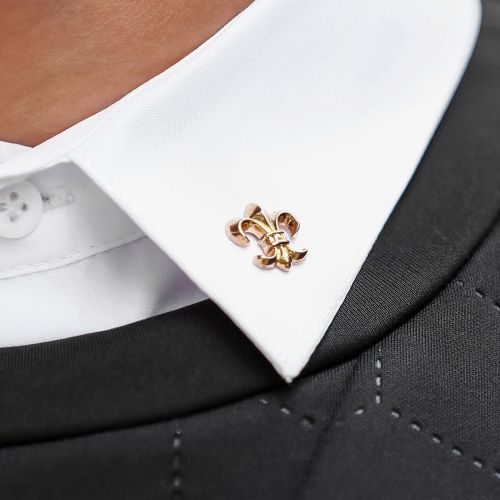 Broche homme en Alliage argent et plaqué or - Ref 1176070