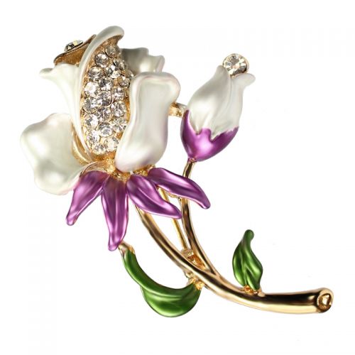 Broche femme en Alliage argent et plaqué or - Ref 1176096