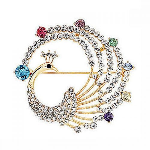 Broche Lovers en Alliage argent et plaqué or - Ref 1176208