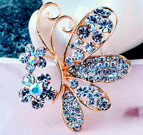 Broche femme YABEI en Alliage argent et plaqué or - Ref 1176229