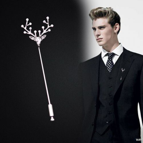 Broche homme en Alliage argent et plaqué or - Ref 1176312