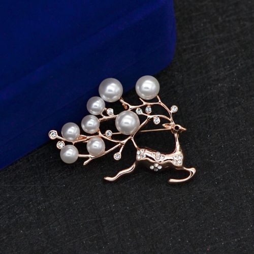 Broche Lovers en Alliage argent et plaqué or - Ref 1176356