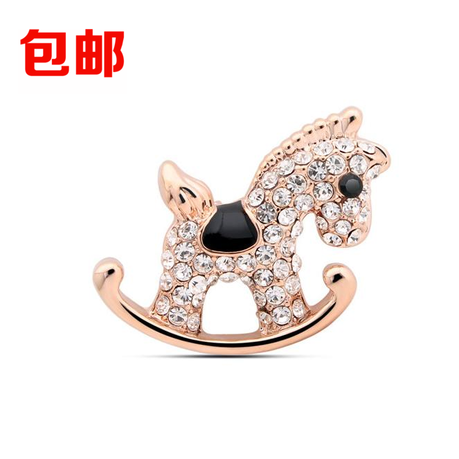 Broche Lovers en Alliage argent et plaqué or - Ref 1176373