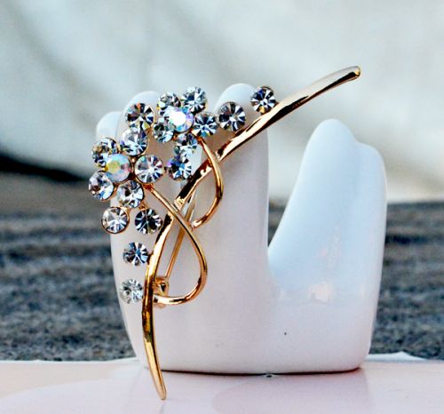 Broche femme en Alliage argent et plaqué or - Ref 1176484