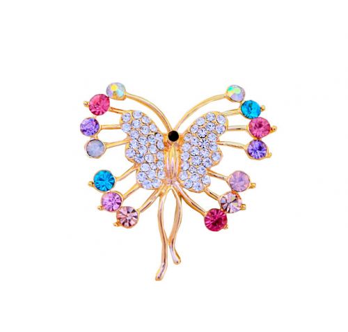 Broche femme YABEI en Alliage argent et plaqué or - Ref 1176488