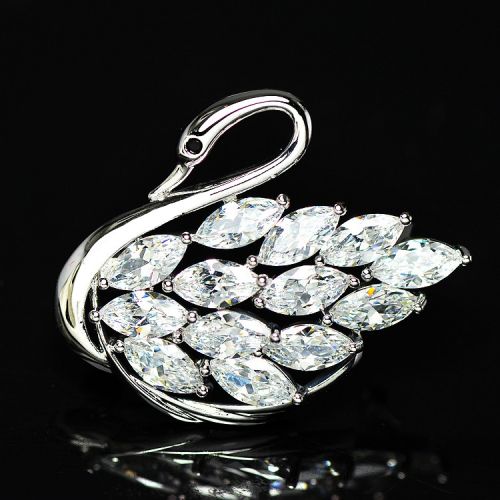 Broche Lovers en Alliage argent et plaqué or - Ref 1176685