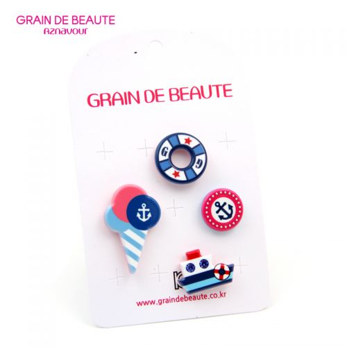 Broche Lovers GRAIN DE BEAUTE en fibre végétale - Ref 1176720