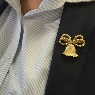 Broche femme en Alliage argent et plaqué or - Ref 1176726