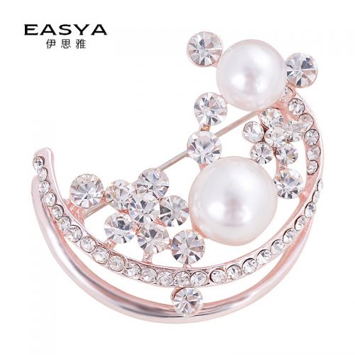 Broche Lovers en Alliage argent et plaqué or - Ref 1176812