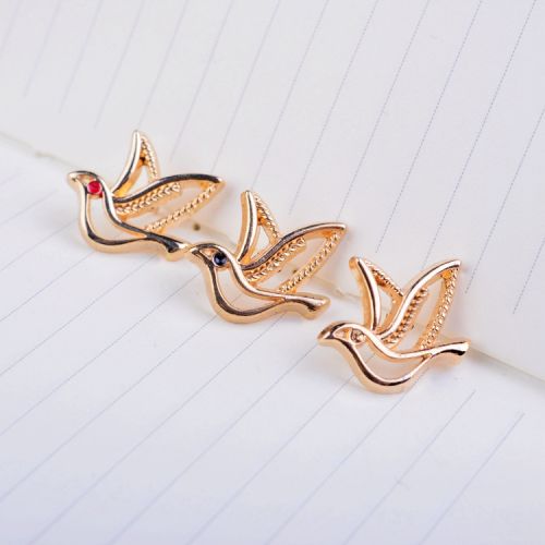 Broche Lovers en Alliage argent et plaqué or - Ref 1176836