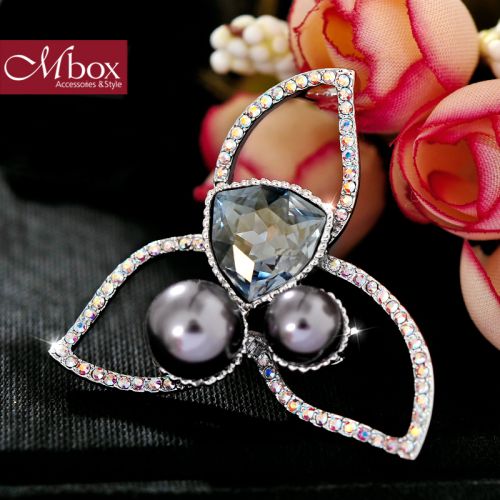 Broche femme MBOX en cristal autrichien - Ref 1177093
