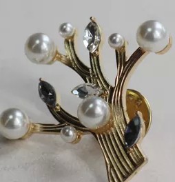 Broche en Alliage argent et plaqué or - Ref 1177117