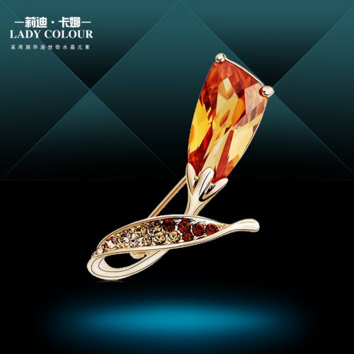 Broche femme LADY COLOUR en Alliage argent et plaqué or - Ref 1177236