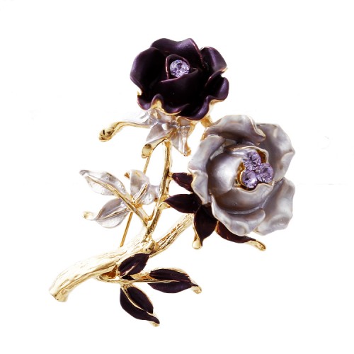 Broche femme en Alliage argent et plaqué or - Ref 1177350