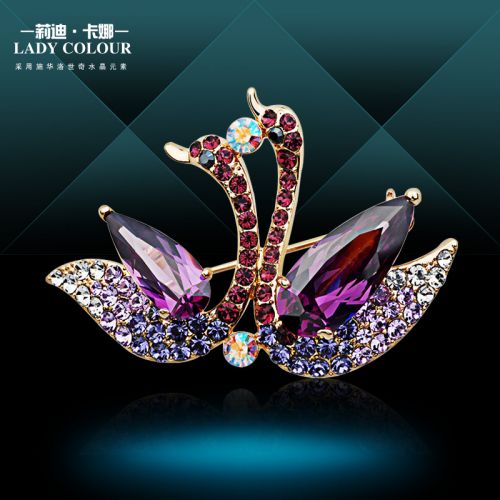 Broche femme LADY COLOUR en cristal autrichien - Ref 1177412