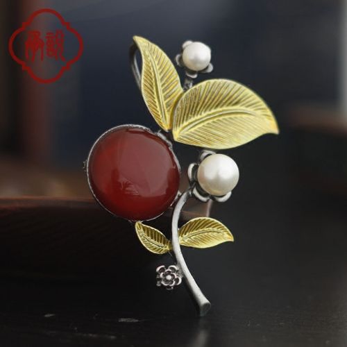 Broche femme en Alliage argent et plaqué or - Ref 1177425