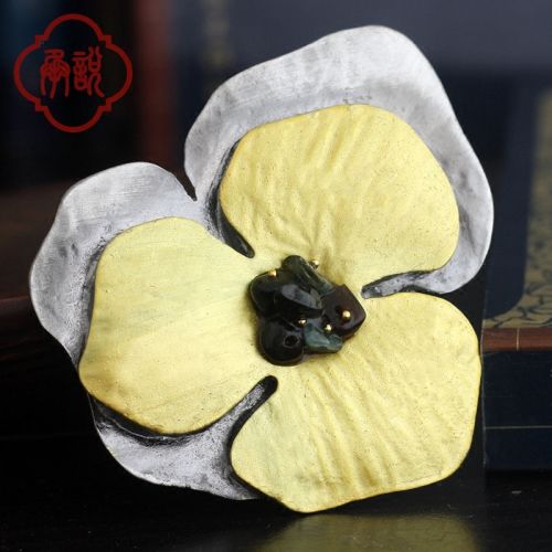 Broche femme en Alliage argent et plaqué or - Ref 1177619