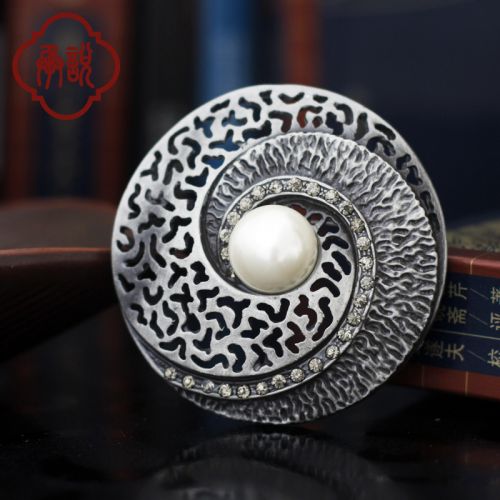 Broche femme en Alliage argent et plaqué or - Ref 1177621