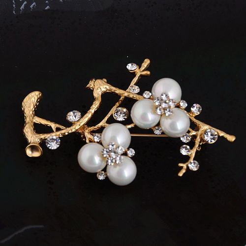 Broche femme KURISA en Alliage argent et plaqué or - Ref 1177777