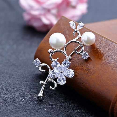 Broche femme en Alliage argent et plaqué or - Ref 1177938