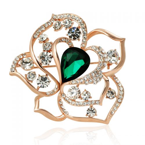 Broche femme en Alliage argent et plaqué or - Ref 1178021