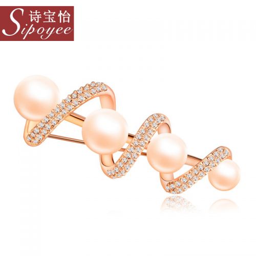 Broche femme en Alliage argent et plaqué or - Ref 1178043