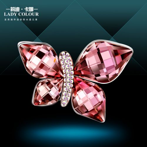 Broche femme LADY COLOUR en cristal autrichien - Ref 1178070