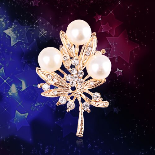 Broche femme en Alliage argent et plaqué or - Ref 1178190