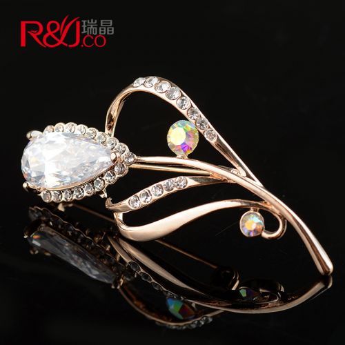 Broche femme en Alliage argent et plaqué or - Ref 1178379