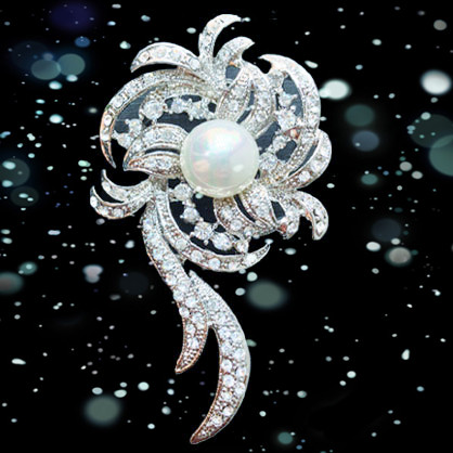 Broche Lovers en Alliage argent et plaqué or - Ref 1178466