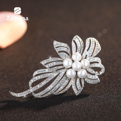 Broche femme ZABRINA en Alliage argent et plaqué or - Ref 1178493