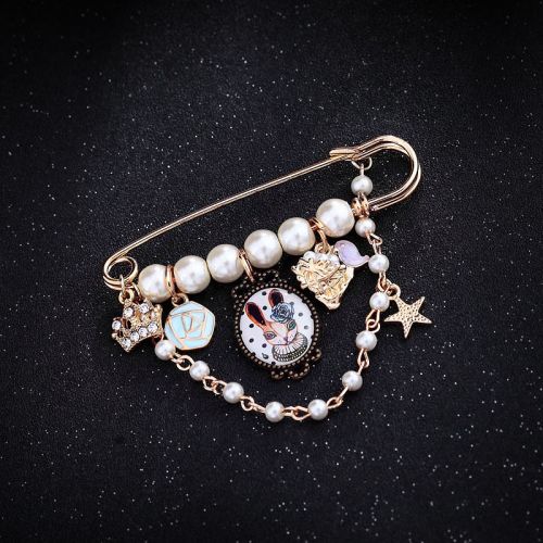 Broche femme OKA JEWELRY en Alliage argent et plaqué or - Ref 1178562