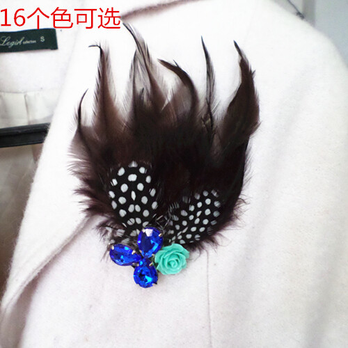 Broche Lovers en plume - Ref 1178597