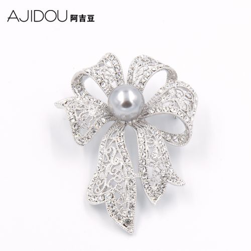 Broche femme AJIDOU en Alliage argent et plaqué or - Ref 1178854