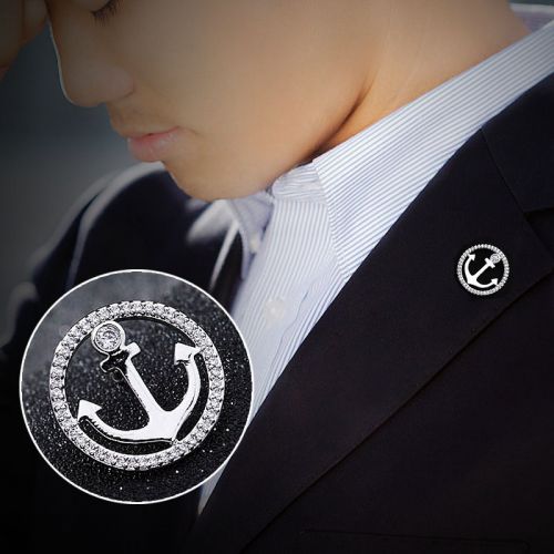 Broche homme OKA JEWELRY en Alliage argent et plaqué or - Ref 1178881
