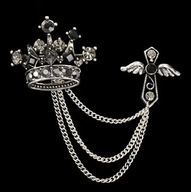 Broche homme en Alliage argent et plaqué or - Ref 1179511