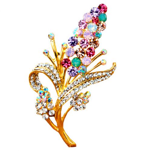 Broche femme YABEI en Alliage argent et plaqué or - Ref 1181057