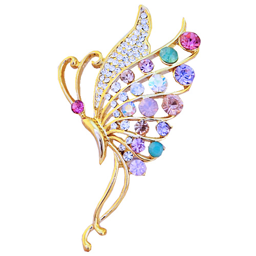 Broche femme YABEI en Alliage argent et plaqué or - Ref 1181058
