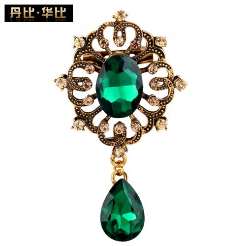 Broche femme en cristal naturel pierres semi-précieuses - Ref 1182025